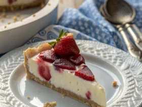 tarta de chocolate blanco y fresas
