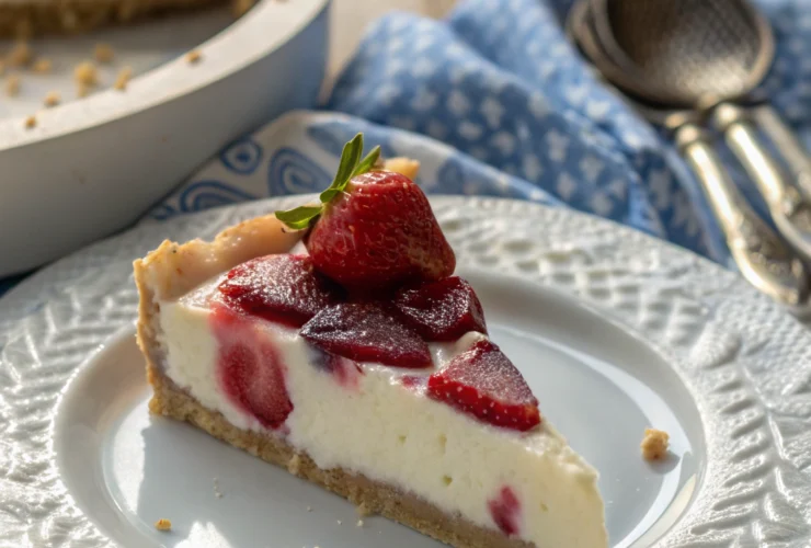 tarta de chocolate blanco y fresas