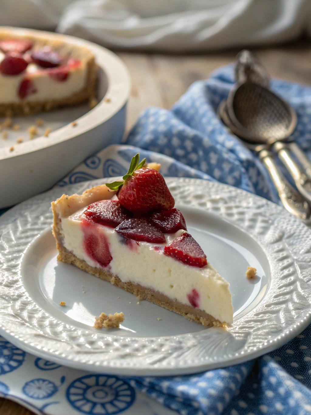tarta de chocolate blanco y fresas